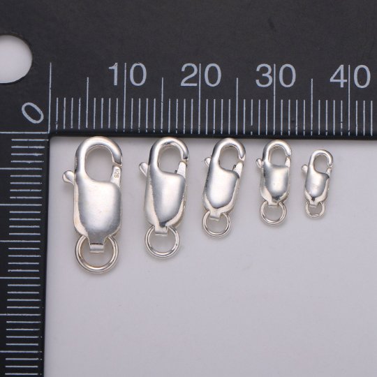 S925 Sterling Silver Oval Straight Lobster Claw Clasp Silver findings Clasp for Bracelet Necklaces Anklet Jewelry Supply Component SL-239~SL-243
