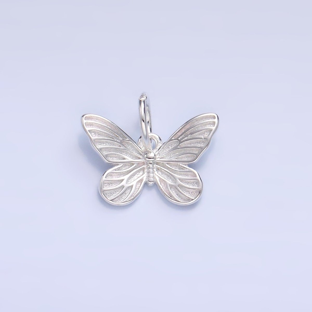 S925 Sterling Silver Pink Enamel, Minimalist Butterfly Insect Charm | SL-515 SL-516