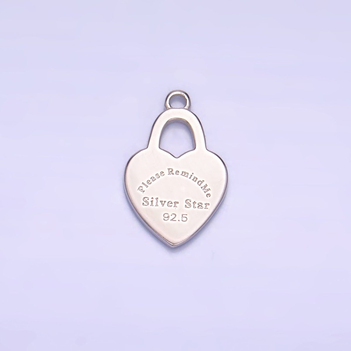 S925 Sterling Silver "Please Remind Me" Script Heart Padlock Charm | SL - 578 - DLUXCA