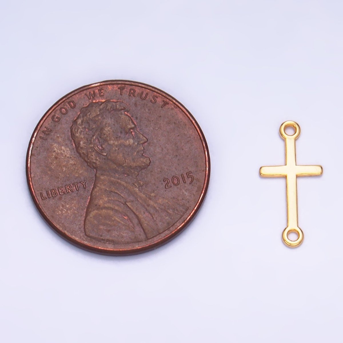 S925 Sterling Silver Sideway Cross Minimalist Connector in Gold & Silver | SL-589