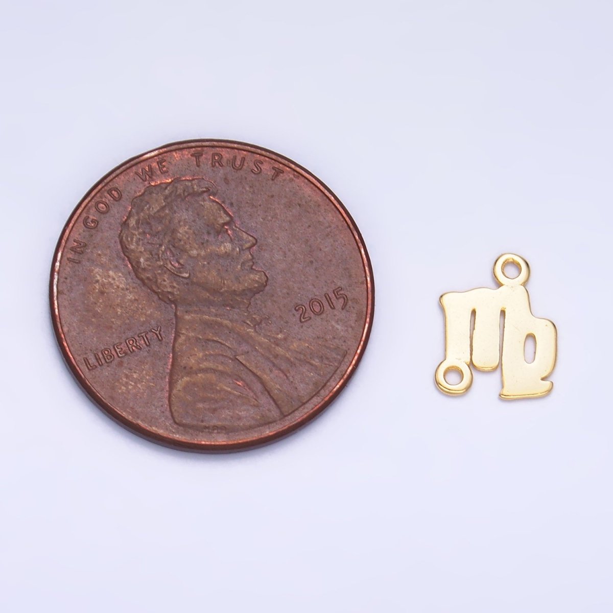 S925 Sterling Silver Virgo Zodiac Symbol Minimalist Connector in Gold & Silver | SL-590