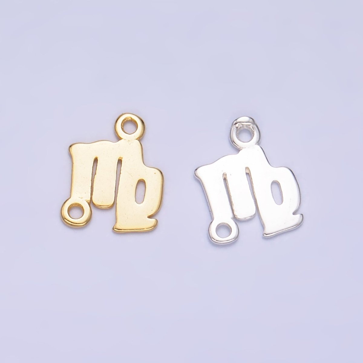 S925 Sterling Silver Virgo Zodiac Symbol Minimalist Connector in Gold & Silver | SL-590