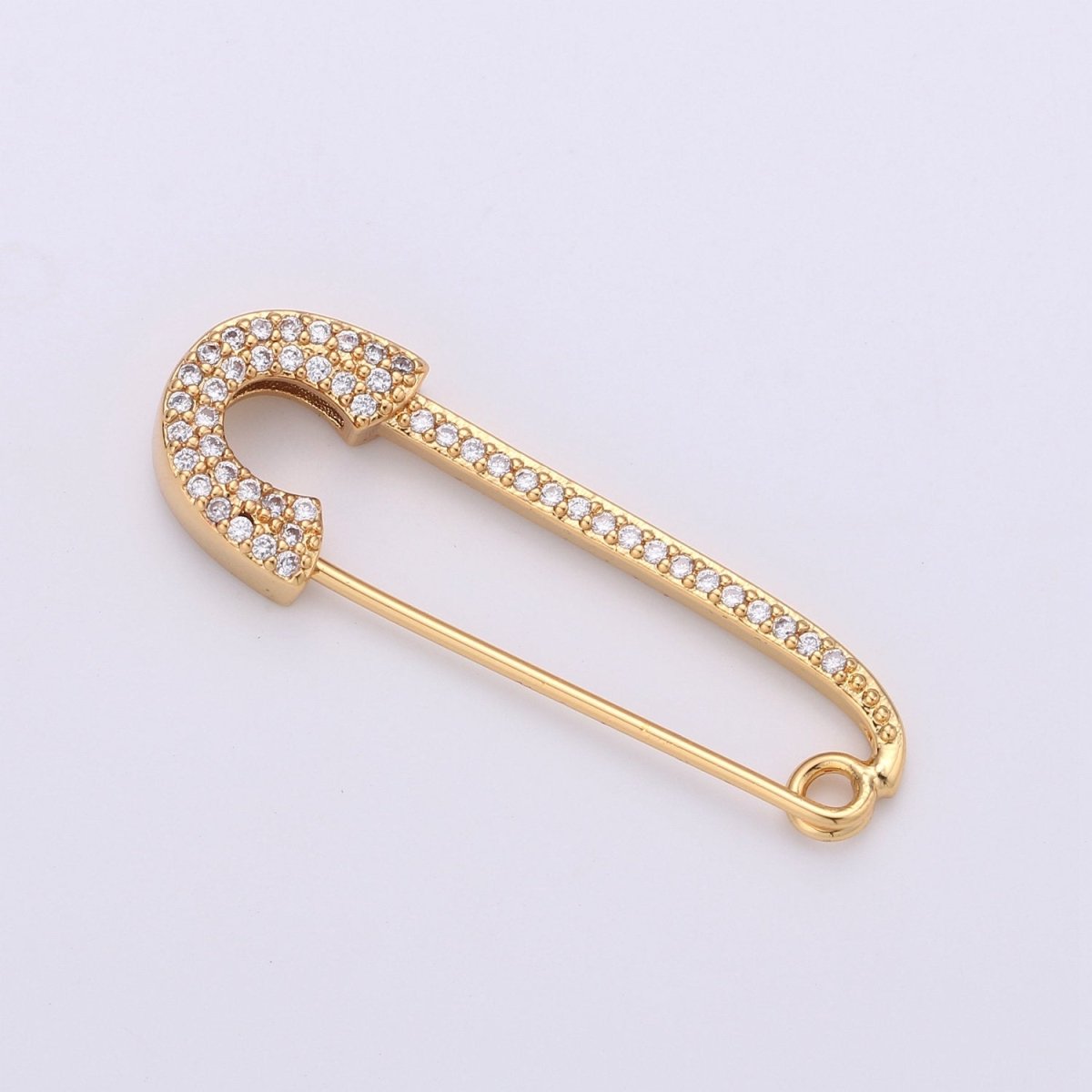 Safety Pin Earrings, Micro Pave Safety Pin Earrings, Safety Pin Jewelry, Gold Safety Pin Earrings, Silver Safety Pin Earrings K-492 K-493
