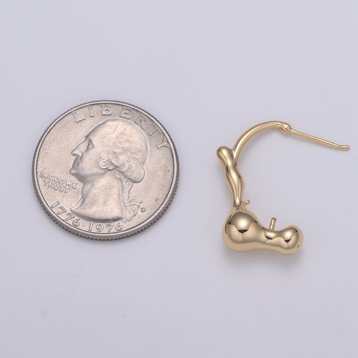 Scorpion Tail Plain Gold Earring Supplies, Golden Earring Jewelry Supply Component GP-896