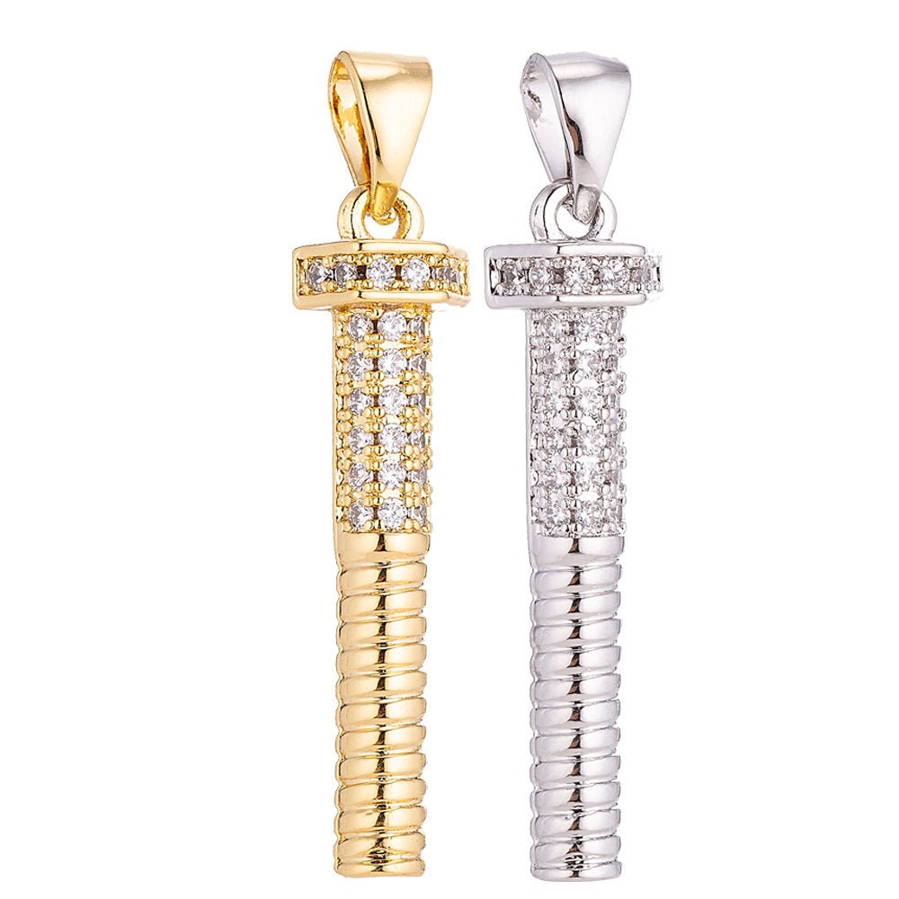 Screw Tools Gold Filled / Silver Pendant Charm with Cubic Zircon (CZ) Rhinestone for DIY Bails Findings for Jewelry Making Supplies H-257