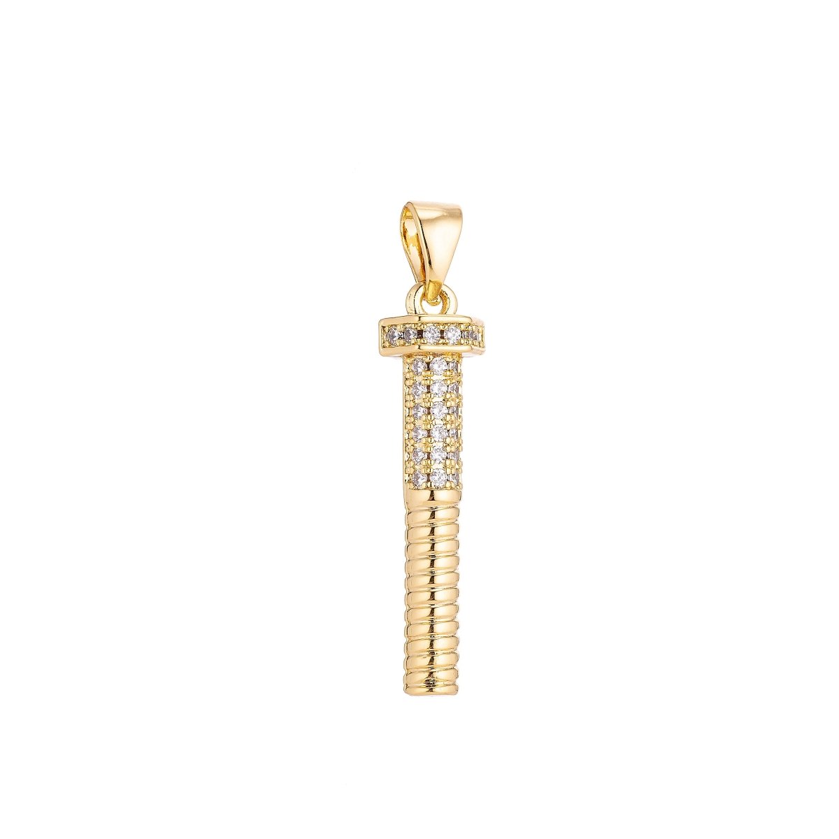 Screw Tools Gold Filled / Silver Pendant Charm with Cubic Zircon (CZ) Rhinestone for DIY Bails Findings for Jewelry Making Supplies H-257