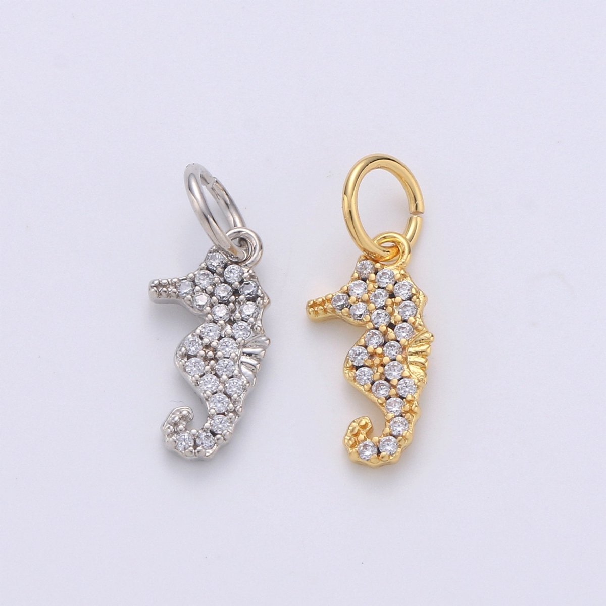 Seahorse 24K Gold Filled Tiny Charms, Gold Filled Seahorse Charm, Gold Seahorse, Silver Sea horse charm Under the sea Jewelry Inspired  D-698 D-699