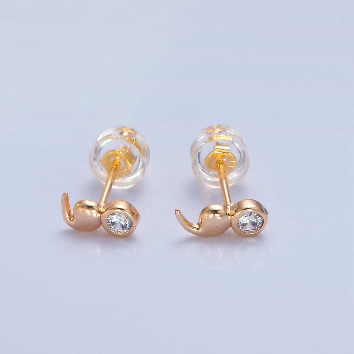 Semi Colon Studs | Mental Health Jewellery | Circle Stud | Coma Point Earrings | Quote Jewelry | Punctuation Minimalist Jewelry T-497 - DLUXCA