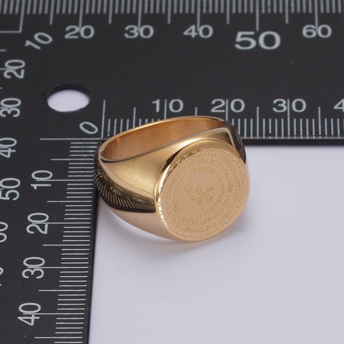 Serenity Prayer Rings Christian Jewelry Silver Gold Stainless Steel Praying Hands Signet Ring S-061 ~ S-064