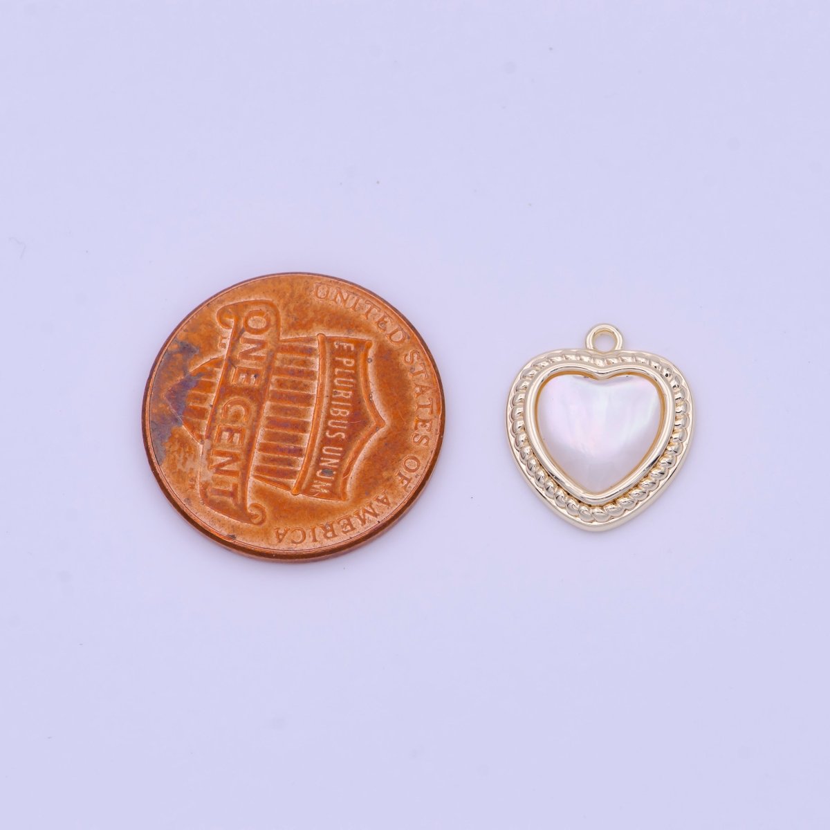 Shell Pearl Heart Love Braided Charm in Gold & Silver | D-290 D-333