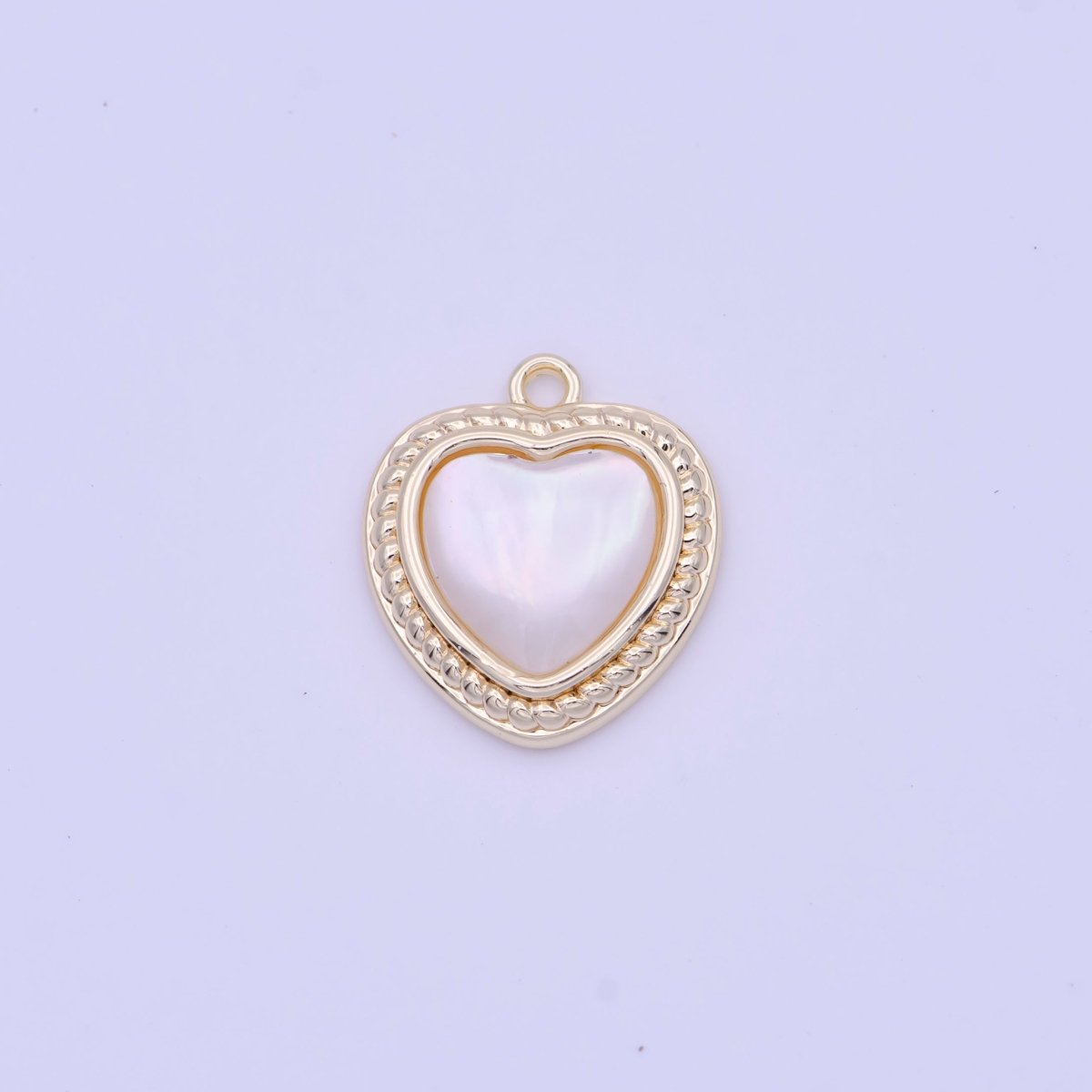 Shell Pearl Heart Love Braided Charm in Gold & Silver | D-290 D-333