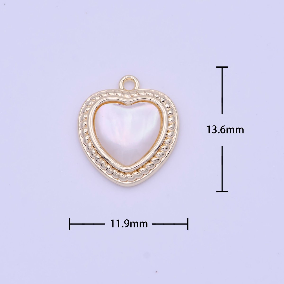 Shell Pearl Heart Love Braided Charm in Gold & Silver | D-290 D-333