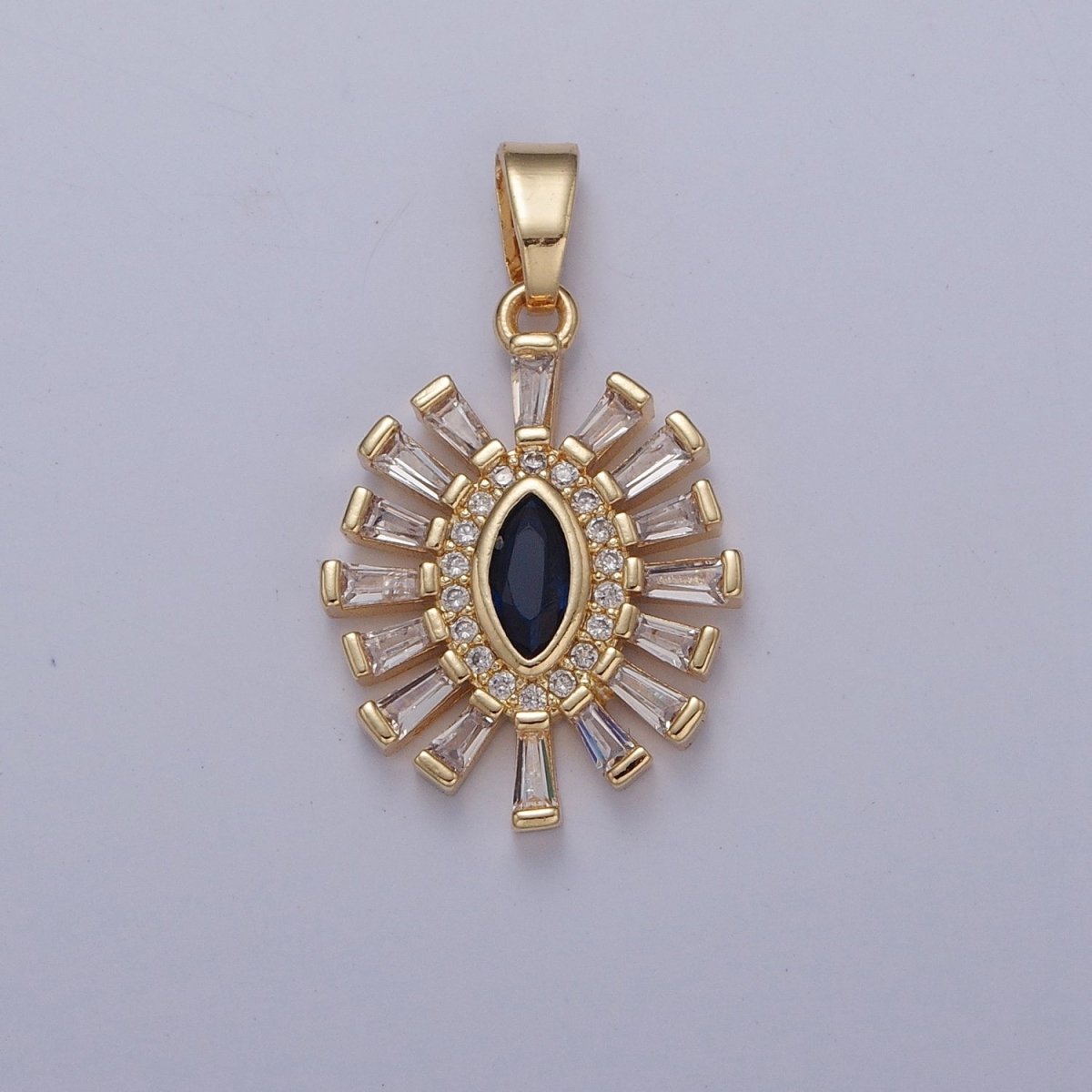 Shimmering Pave Eye Necklace Pendant Evil Eye Necklace Charm Gold Medallion Necklace | X-338 - X-341