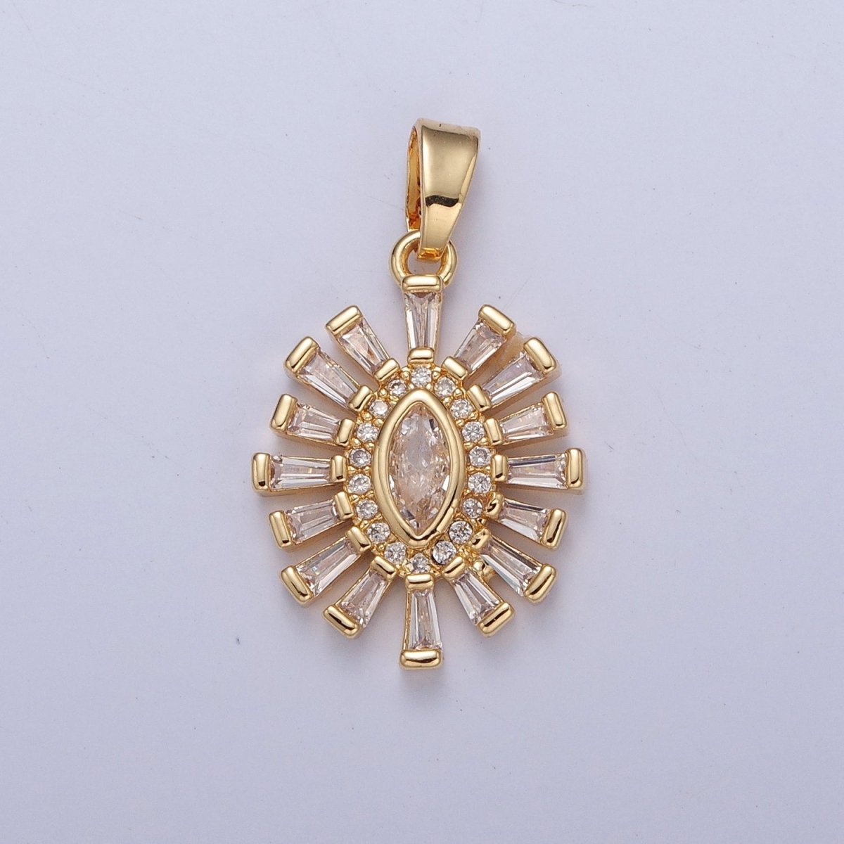 Shimmering Pave Eye Necklace Pendant Evil Eye Necklace Charm Gold Medallion Necklace | X-338 - X-341