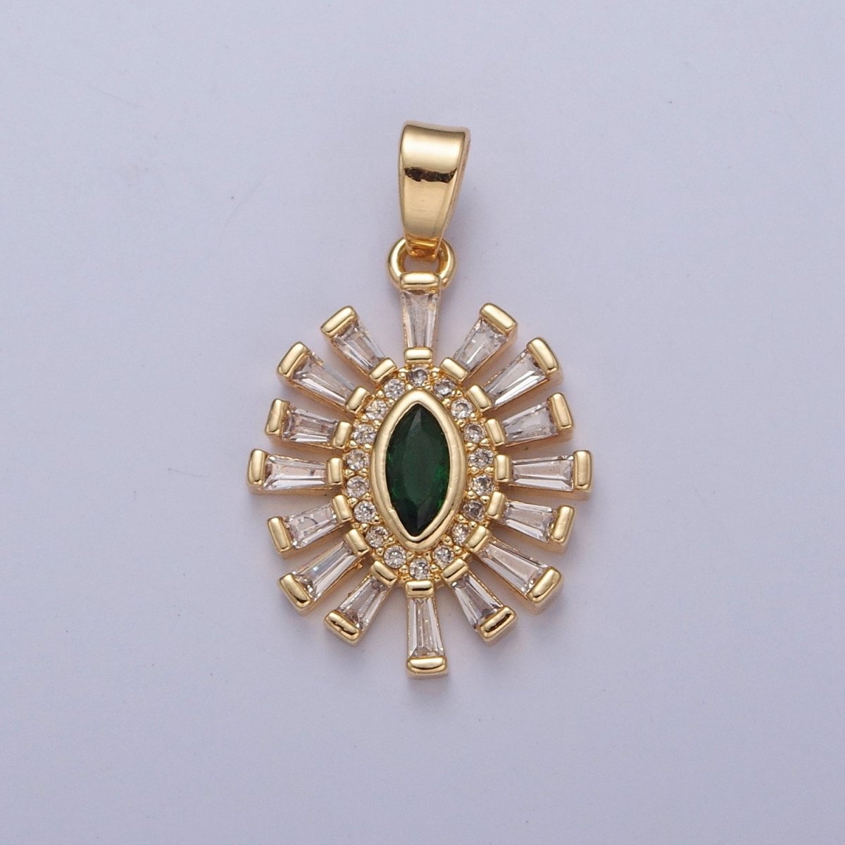 Shimmering Pave Eye Necklace Pendant Evil Eye Necklace Charm Gold Medallion Necklace | X-338 - X-341