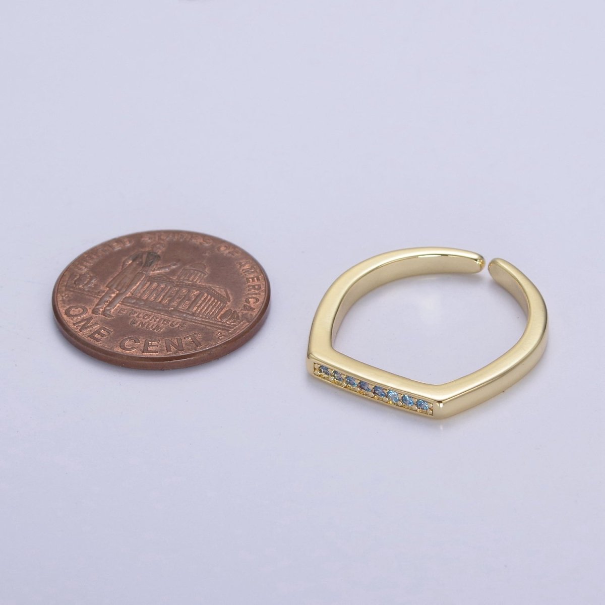 Signet Ring, Bar Ring, Stacking Ring, Minimalist Jewelry Gold Signet Ring, CZ Geometric Ring U-506 ~ U-508