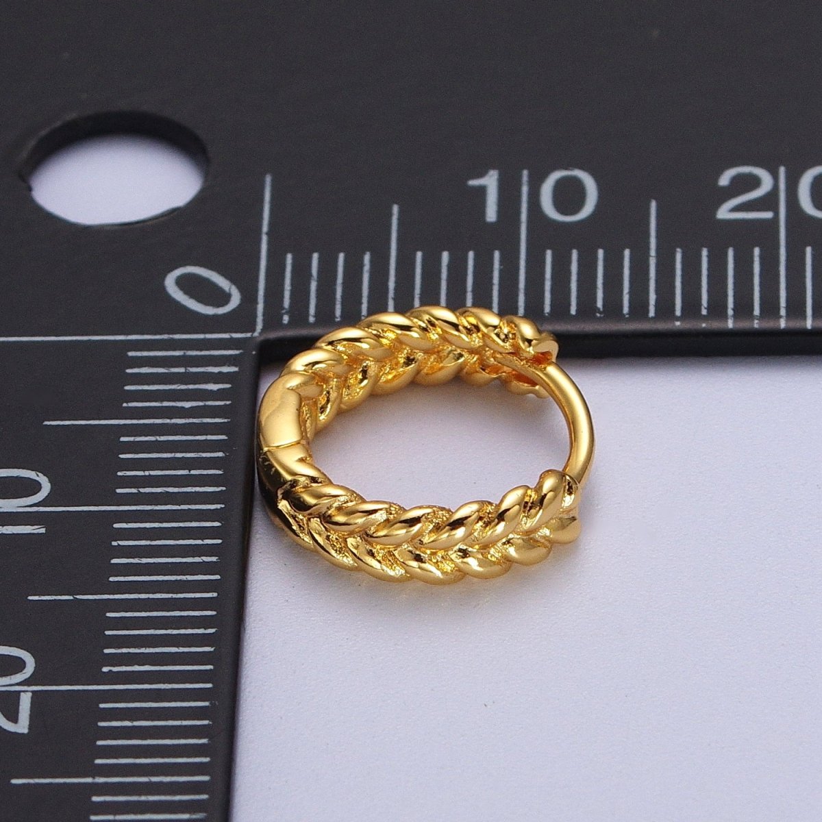 Silver, 24K, 14K, 18K Braided Wheat Paddy Gold Huggie Hoop Earrings  P-118 P-119 P-269 AB-011