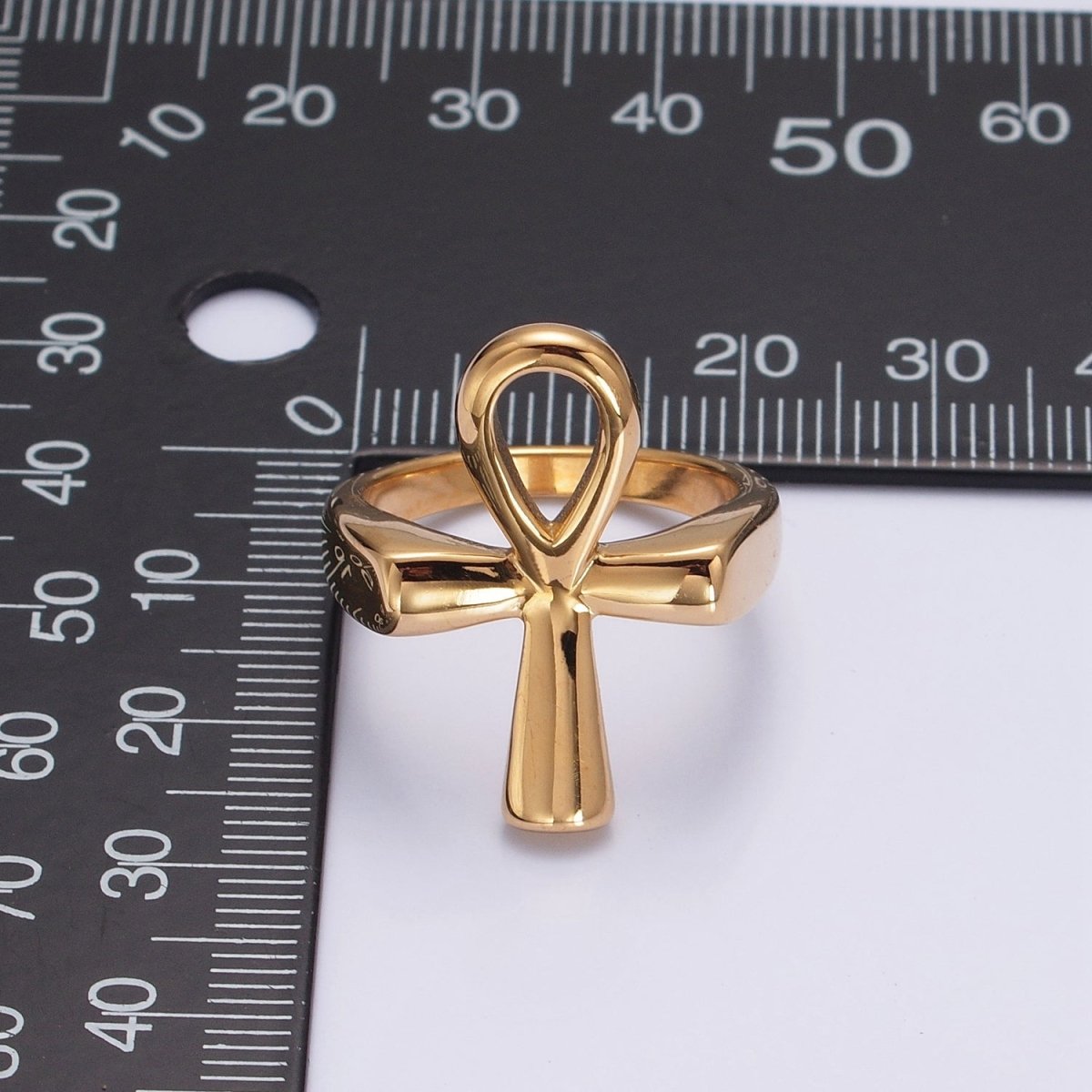 Stainless Steel Gold Ankh Cross Rings for Men Women Egyptian Key of Life Gold Bands Ring S-018 S-019 S-040