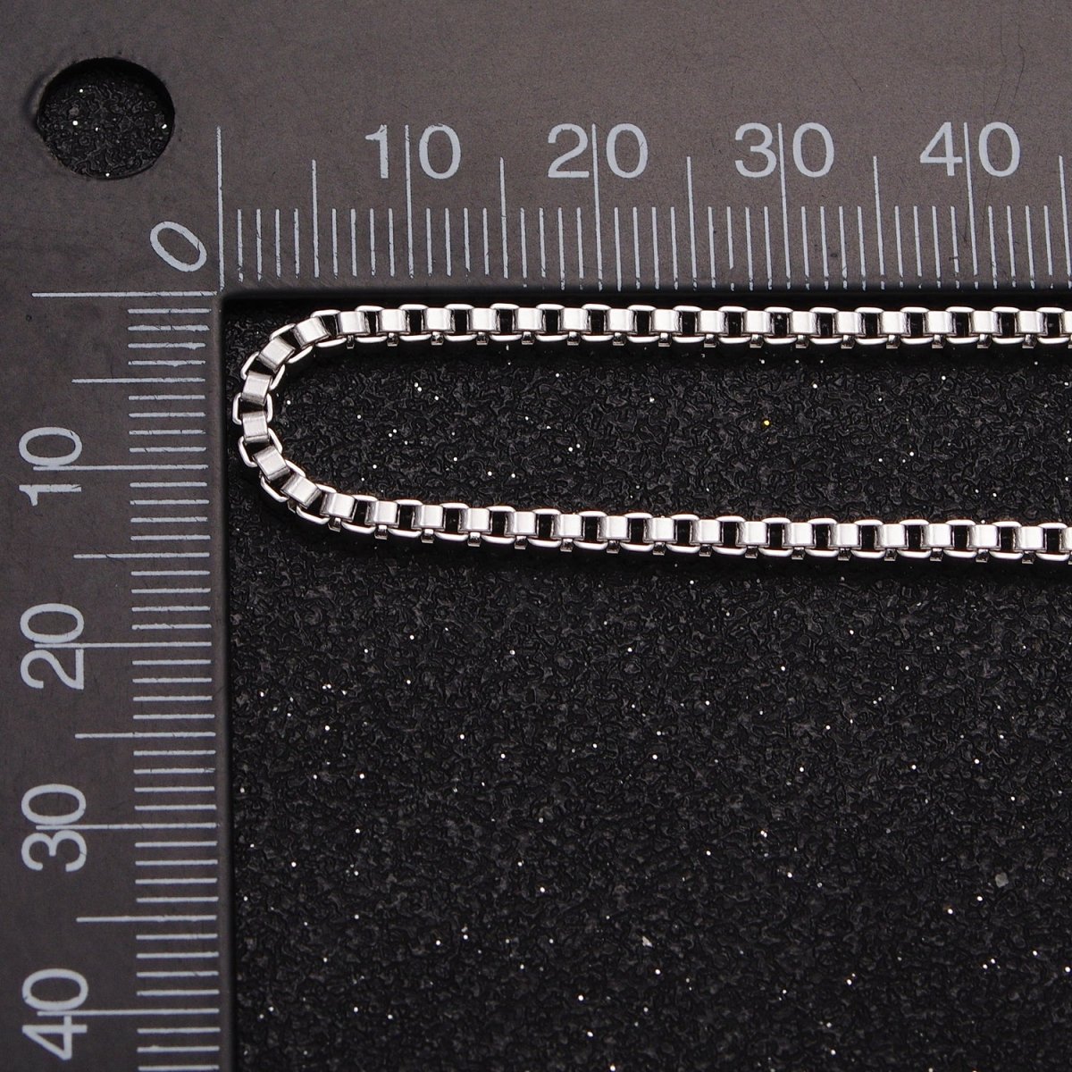 Silver Box Chain Necklace - Unisex 2mm Waterproof Box Necklace, Minimalist Gifts for Men, Women Ready to Wear Chain for Gift | WA-1547 Clearance Pricing - DLUXCA