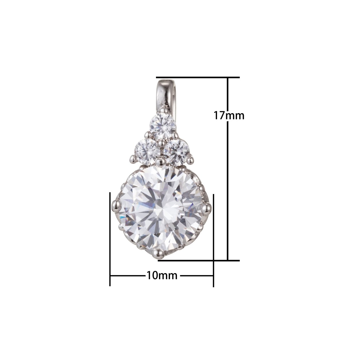 Silver Crystal Gold Filled Round Pendants I-921 - DLUXCA
