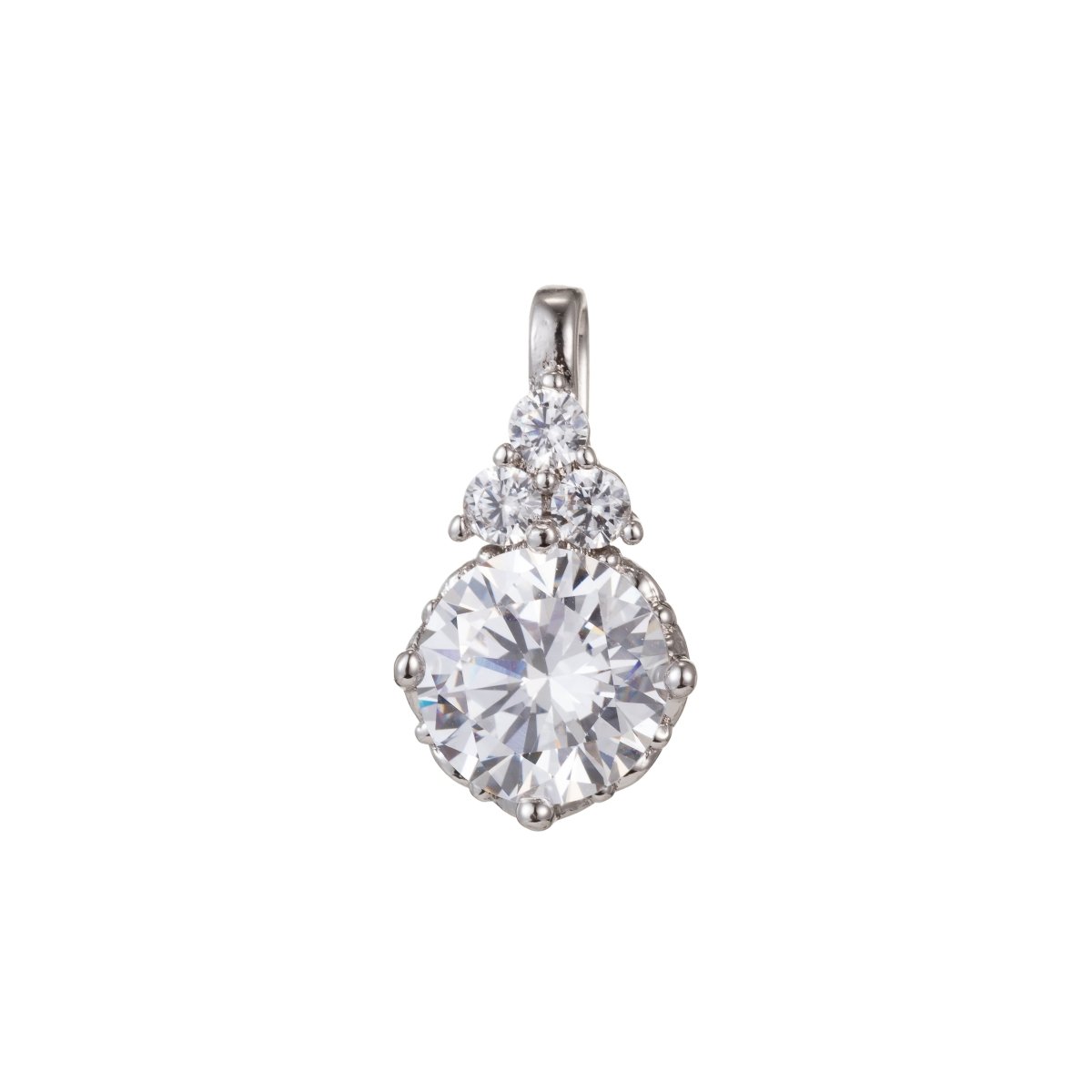 Silver Crystal Gold Filled Round Pendants I-921 - DLUXCA