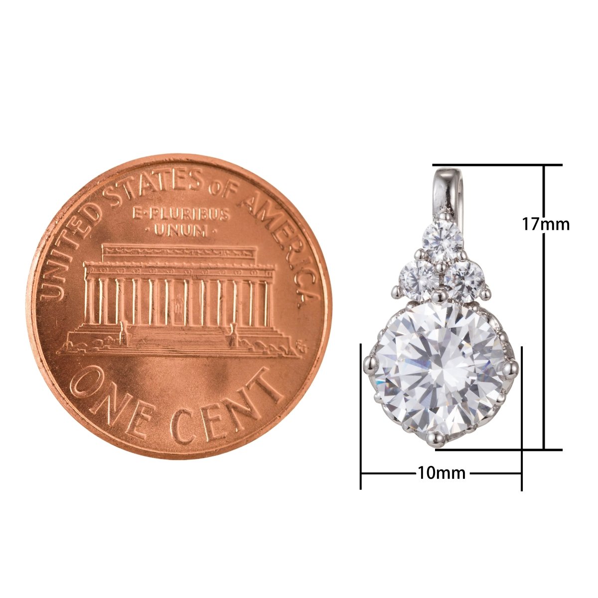 Silver Crystal Gold Filled Round Pendants I-921 - DLUXCA