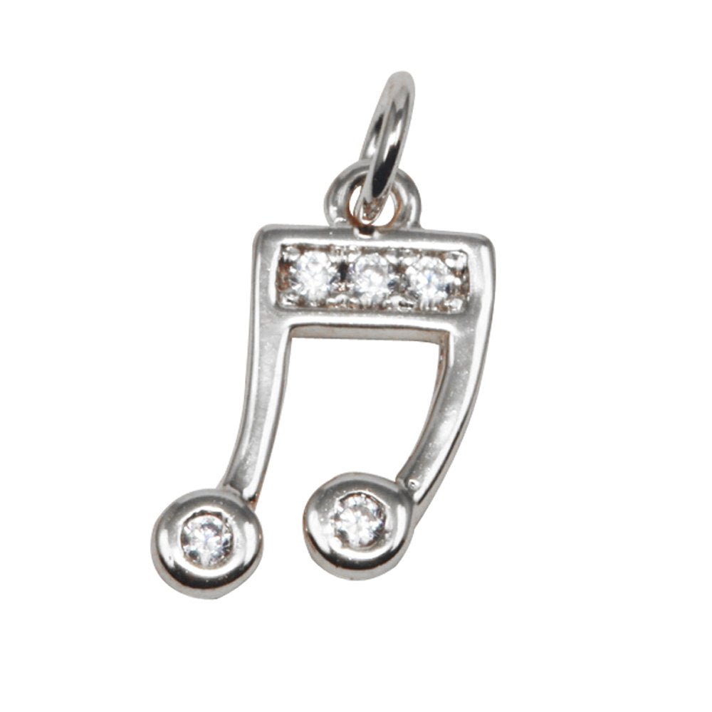 Silver Cubic Gold Filled Musical Note Charm Design Micro Pave Pendant for Earring Necklace Bracelet Charm Supply E-568 E-569