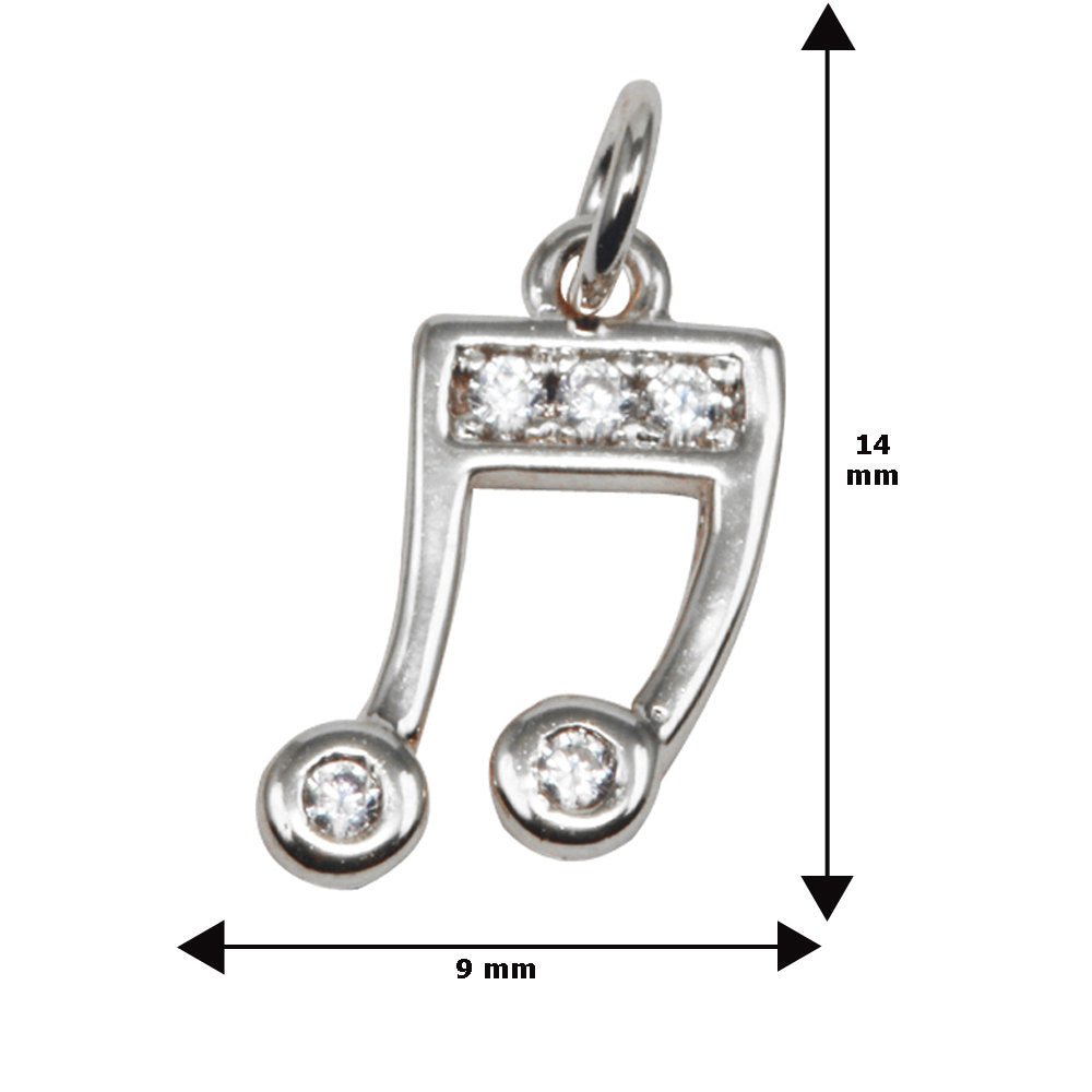 Silver Cubic Gold Filled Musical Note Charm Design Micro Pave Pendant for Earring Necklace Bracelet Charm Supply E-568 E-569