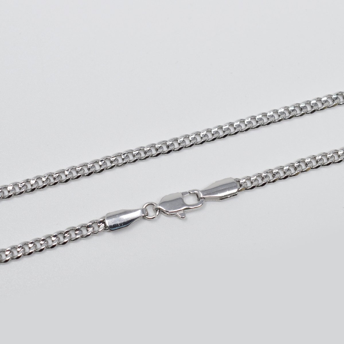 Silver Curb Chain Necklace, Medium Curb Chain Miami Cuban Link Necklace, 3mm Unisex Curb Chain for Necklace Unisex Chain Jewelry | CN-1014, CN-1016  Clearance Pricing