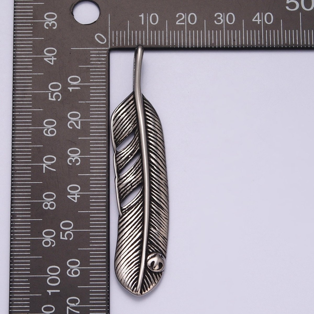 Silver feather necklace. Antique Silver Big boho pendant Jewelry Layering Necklace Men Jewelry X-639 - DLUXCA