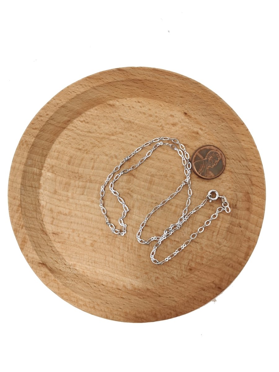 Silver Figure Eight Infinity Chain 2.5mm Link Chain 16 inch Finished Necklace For Wholesale Necklace Dainty Jewelry Making Supplies | WA-488 Clearance Pricing - DLUXCA