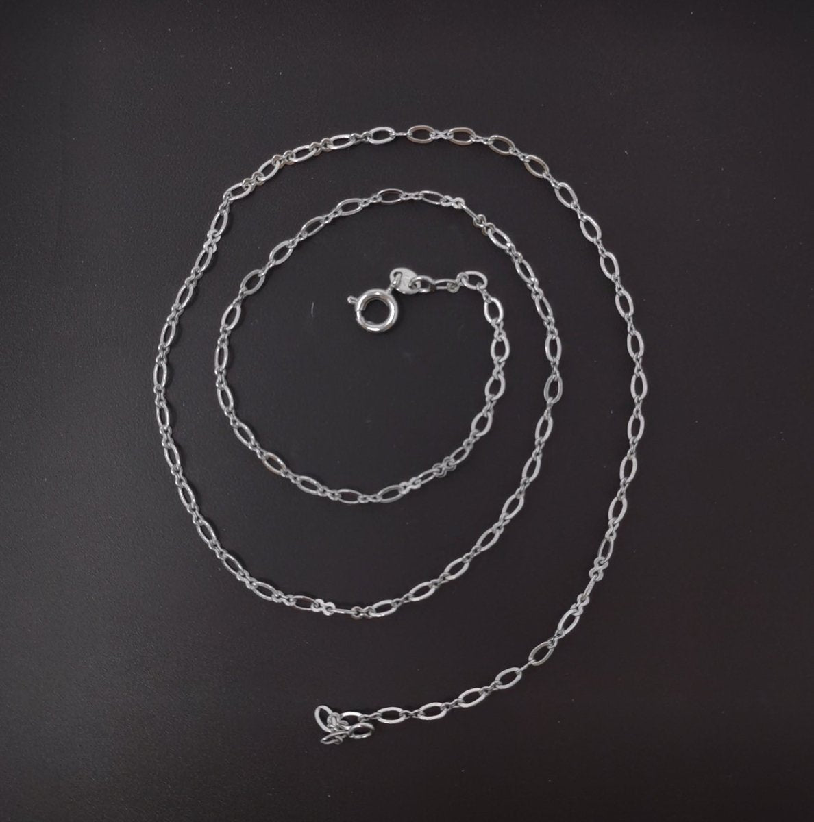 Silver Figure Eight Infinity Chain 2.5mm Link Chain 16 inch Finished Necklace For Wholesale Necklace Dainty Jewelry Making Supplies | WA-488 Clearance Pricing - DLUXCA