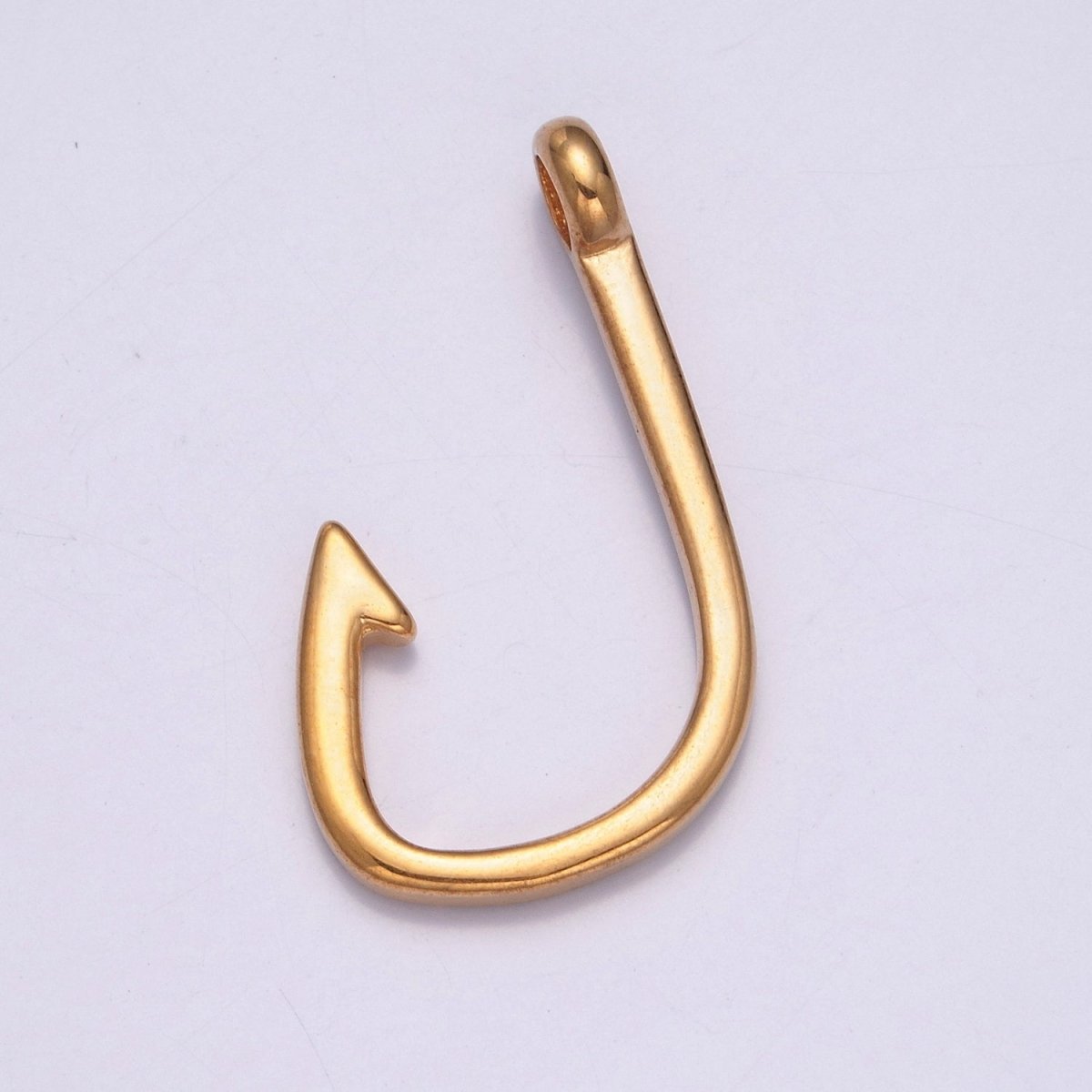 Silver Fish Hook Pendant Necklace For Man Jewelry Stainless Steel Finding Charm Fishing Sailor Hawaiian Inspired X-626 X-627