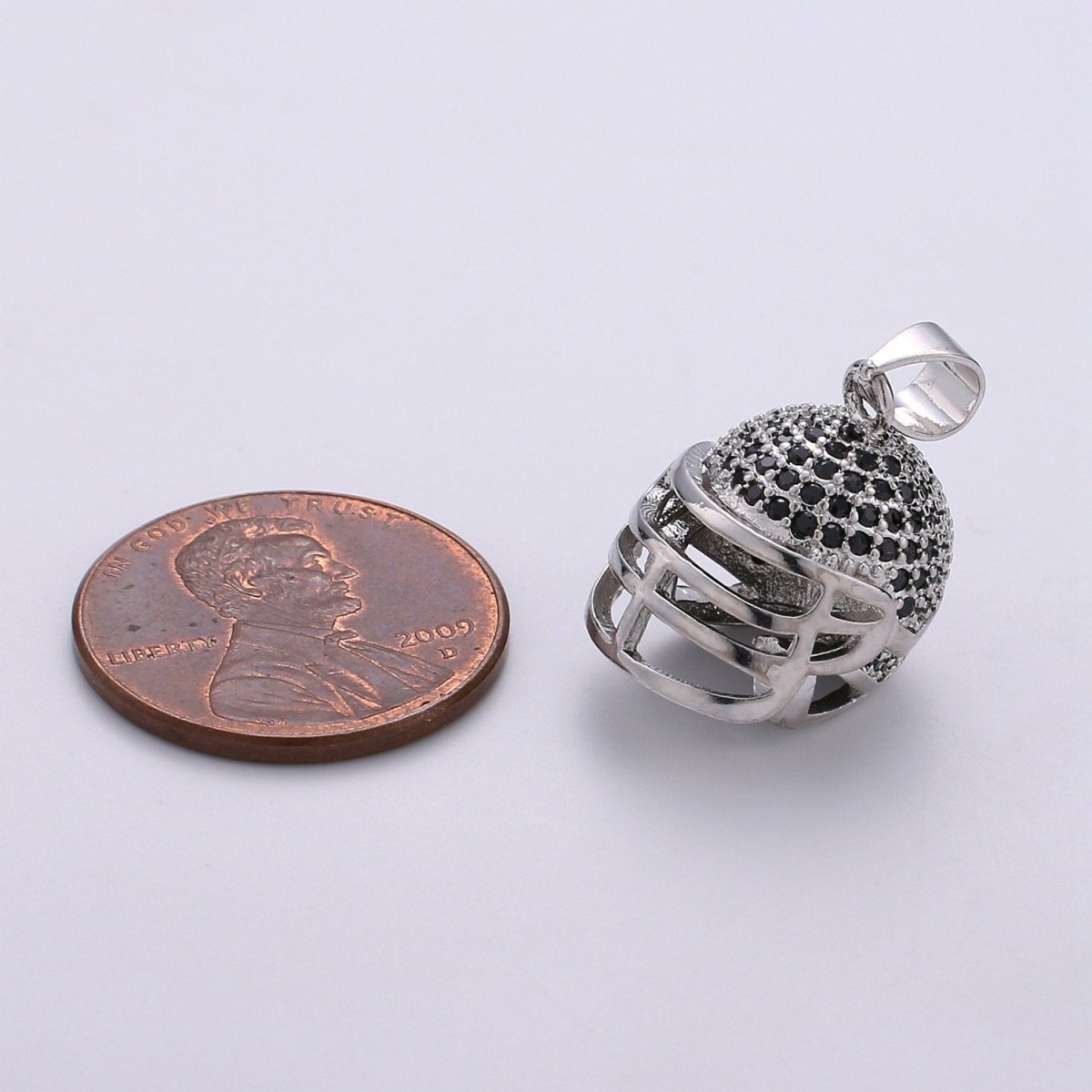 Silver Football Helmet Charm Cubic Helm 3D Helmet charm Silver Helm Pendant for Necklace Unisex Men Jewelry supply J-046,J-047