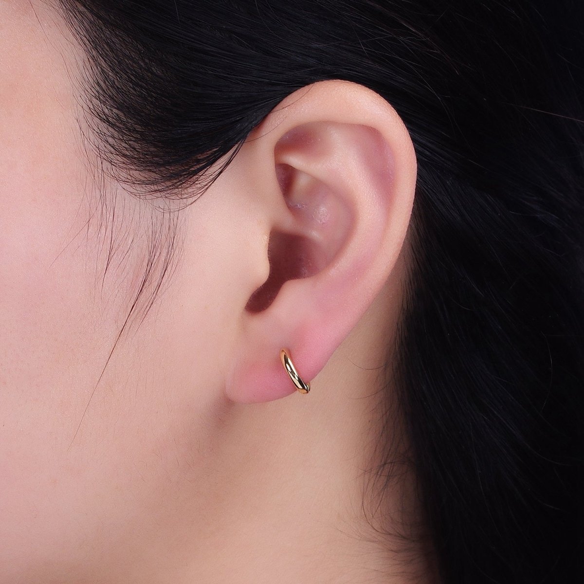 Silver, Gold 10mm Minimalist Cartilage Huggie Earrings | AB943 AB956