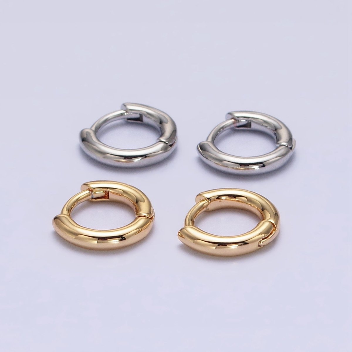 Silver, Gold 10mm Minimalist Cartilage Huggie Earrings | AB943 AB956