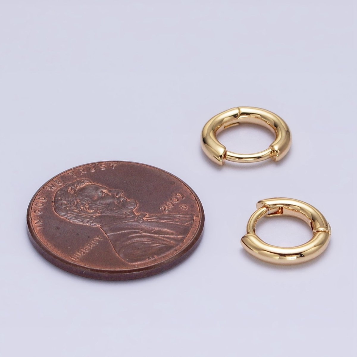 Silver, Gold 10mm Minimalist Cartilage Huggie Earrings | AB943 AB956