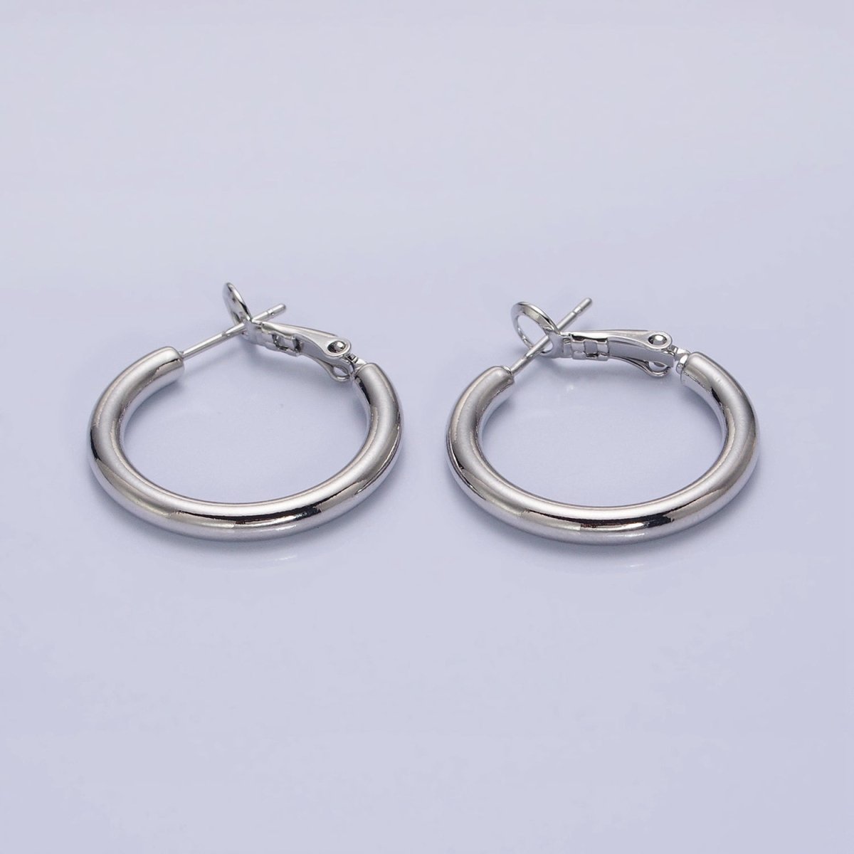Silver, Gold 20mm, 25mm Chubby Tube Hinge Hoop Earrings | AB592 AB1552, AB1095 AB1097