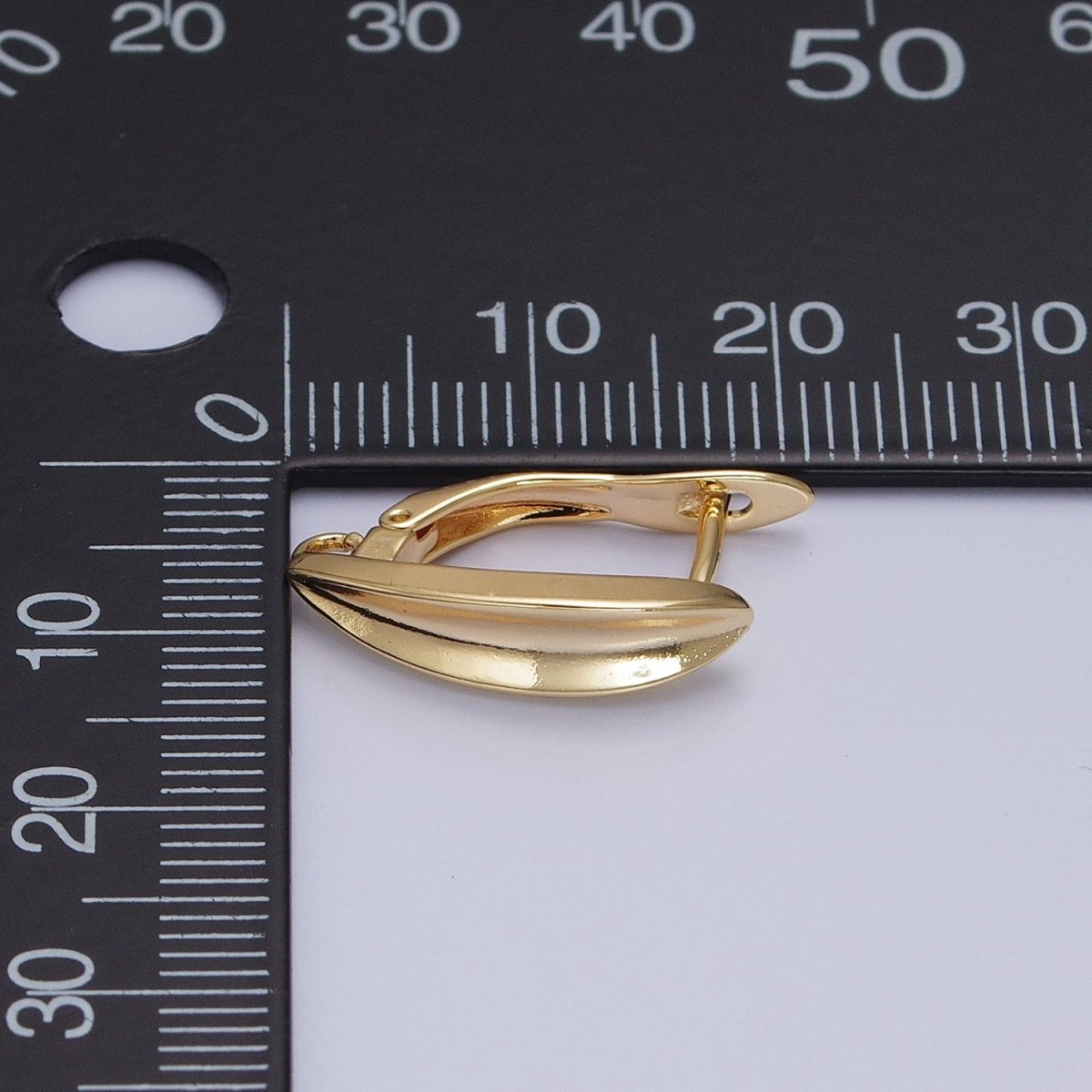 Silver, Gold Edged Oblong Open Loop English Lock Earrings Supply | Z-283 Z-377