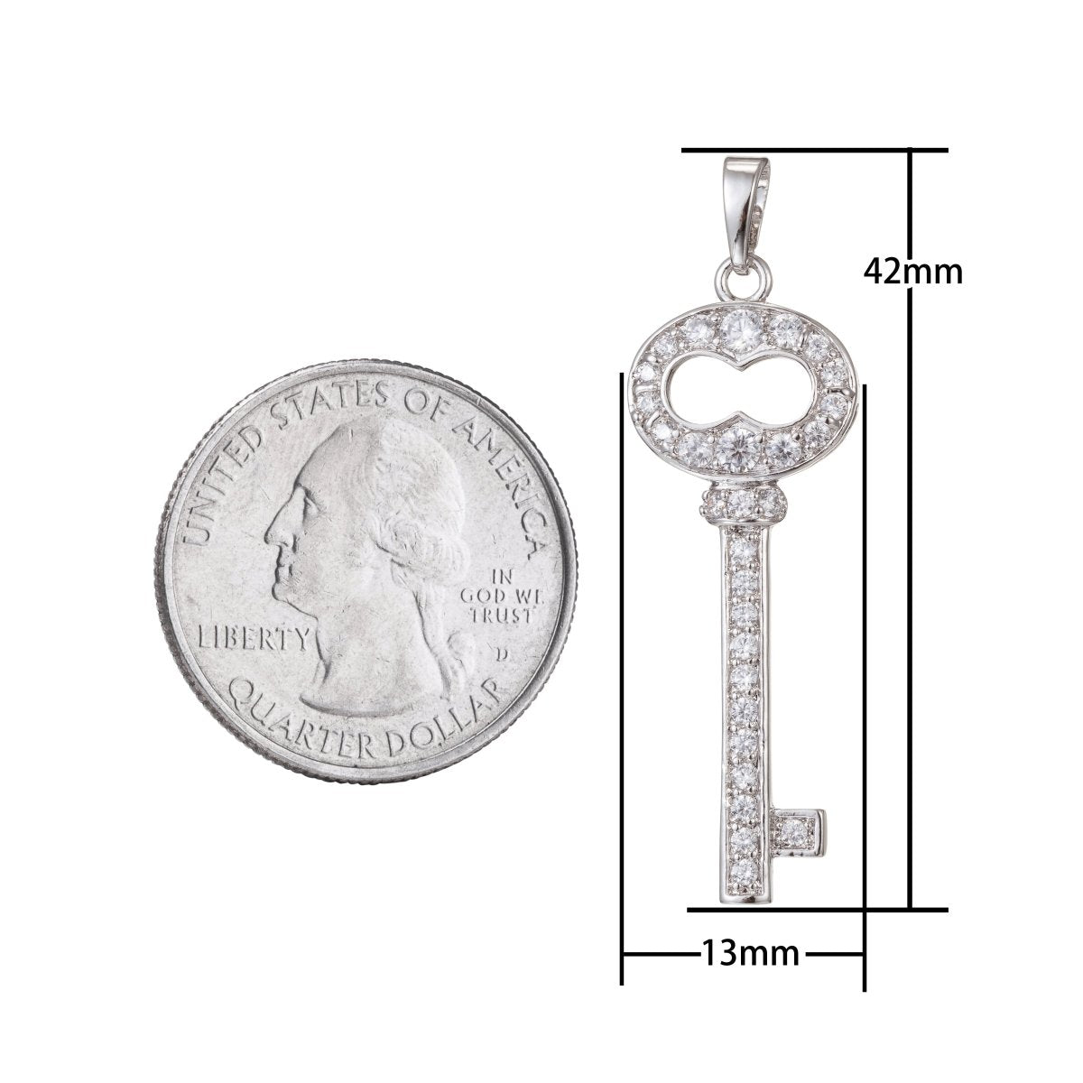 Silver Gold Filled Key Pendants I-458 - DLUXCA