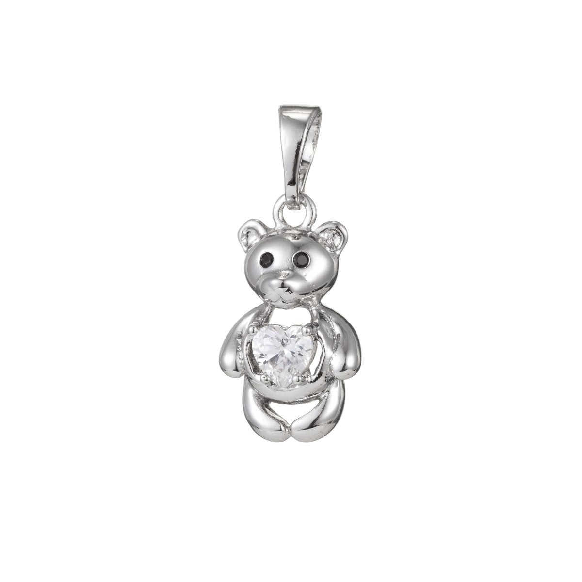 Silver Gold Filled Teddy Bear Pendants I-461 - DLUXCA