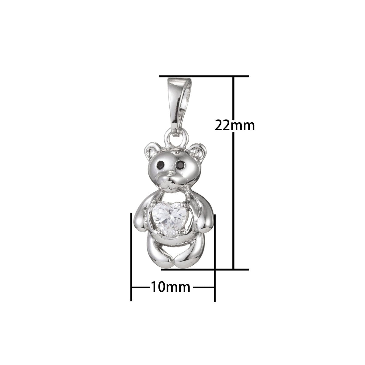 Silver Gold Filled Teddy Bear Pendants I-461 - DLUXCA