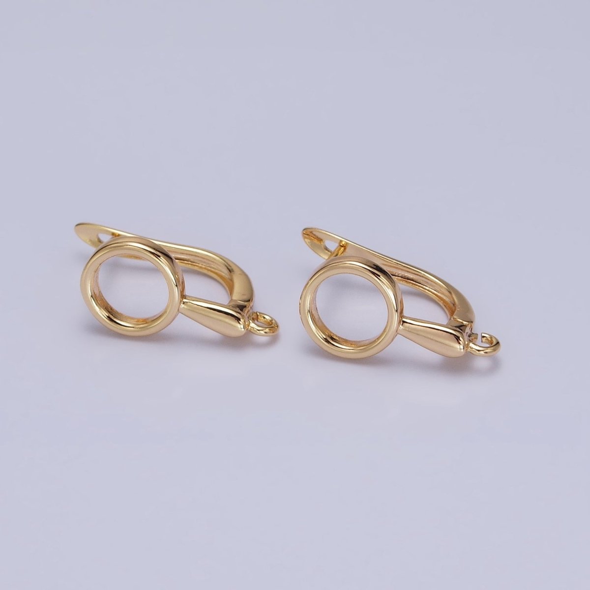 Silver, Gold Geometric Round Drip Open Loop English Lock Earring Supply | Z-203 Z-215