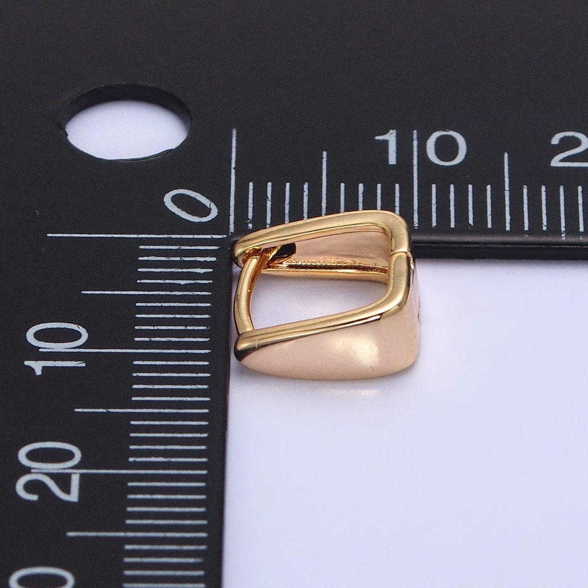 Silver, Gold Geometric Square Triangle 10mm Cartilage Huggie Earrings | AB965 AB966