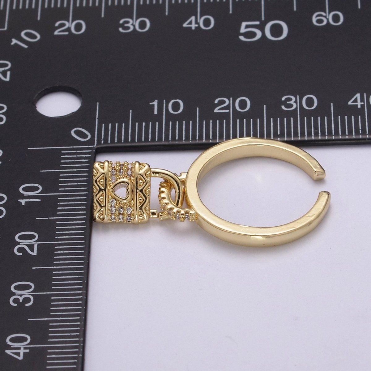 Silver /  Gold Love Lock Ring Cuff Open Ring Adjustable Women Padlock Jewelry U-213 U-214