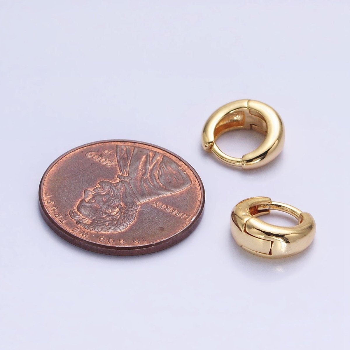 Silver, Gold Minimalist 10mm Round Cartilage Earrings | AB806 AB828