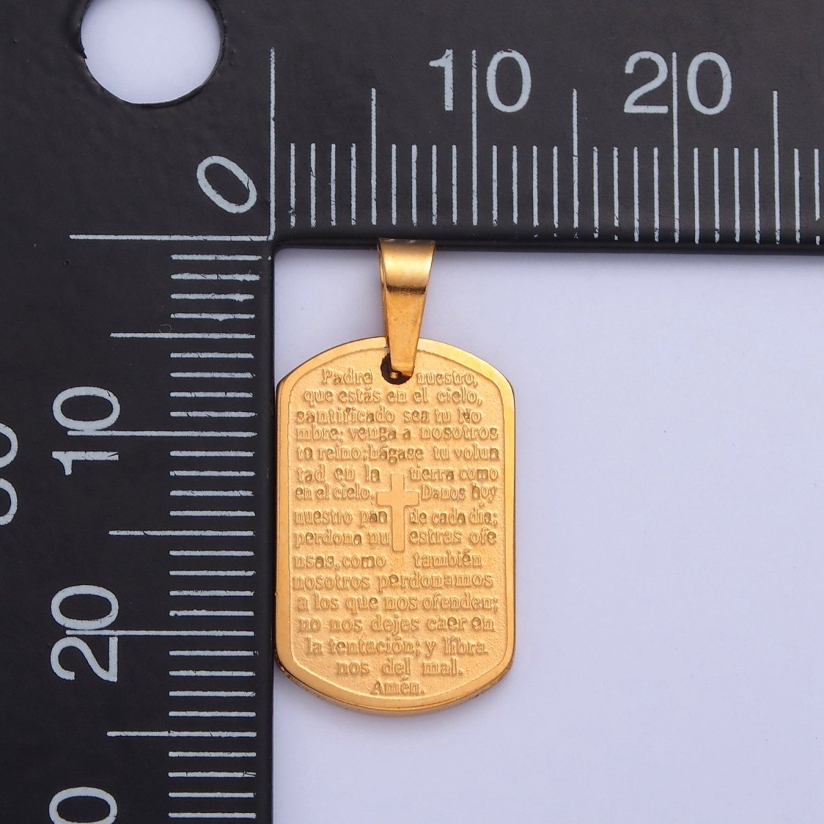 Silver / Gold Our Father Prayer Necklace Pendant Padre Nuestro Medal Spanish First Communion Gift For Girl Man I-354 I-396