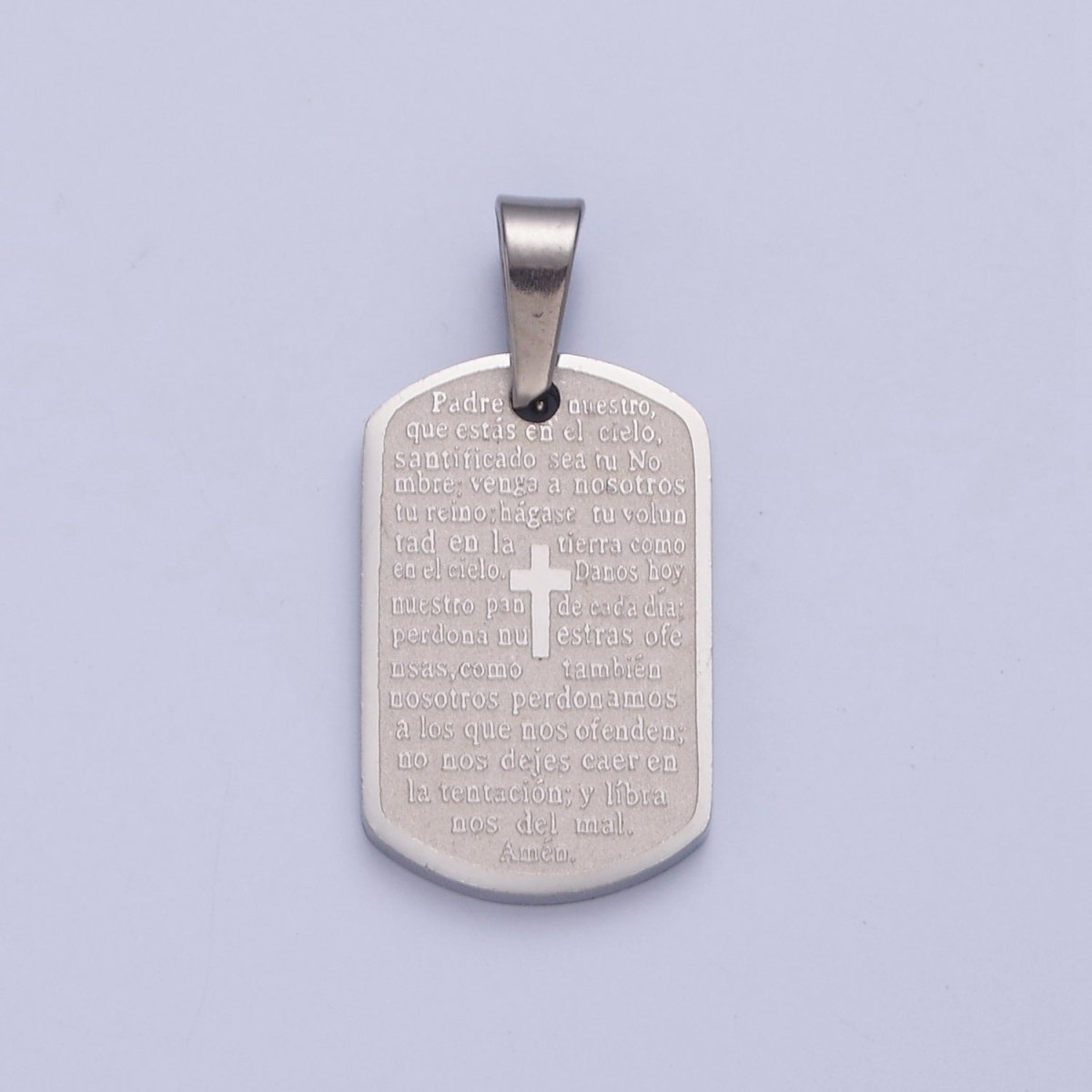 Silver / Gold Our Father Prayer Necklace Pendant Padre Nuestro Medal Spanish First Communion Gift For Girl Man I-354 I-396