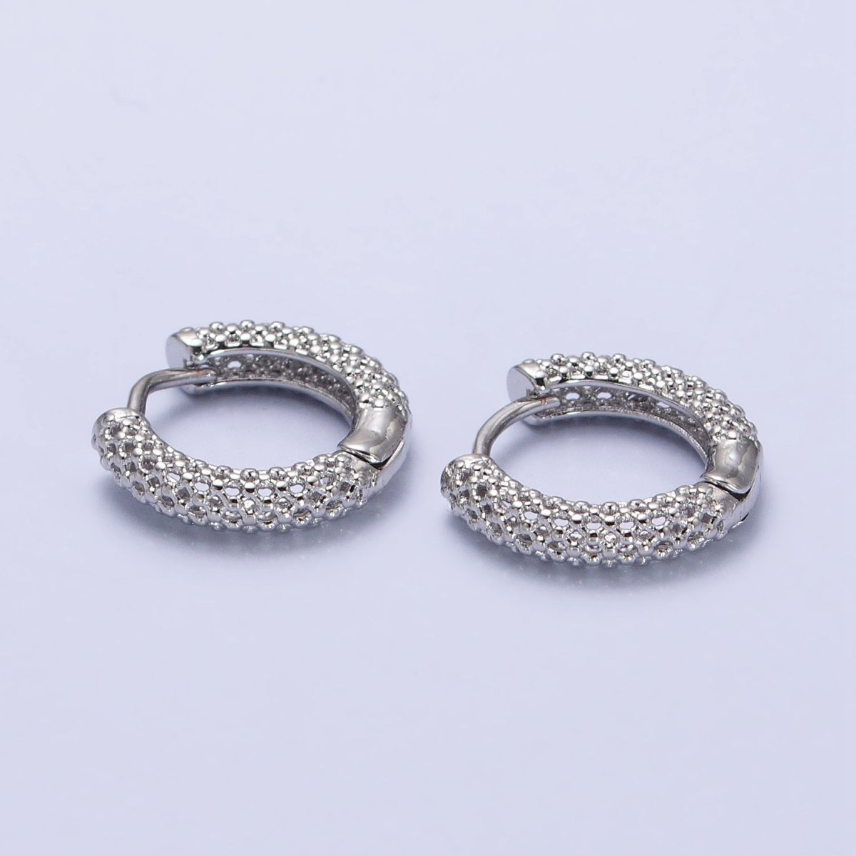 Silver, Gold Riveted Wire Rings 16mm Huggie Earrings | AB438 AB453