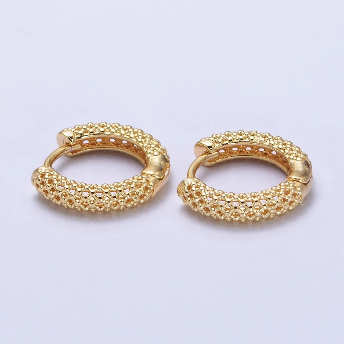 Silver, Gold Riveted Wire Rings 16mm Huggie Earrings | AB438 AB453